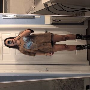 One of a kind distressed wolf shirt. Oversized